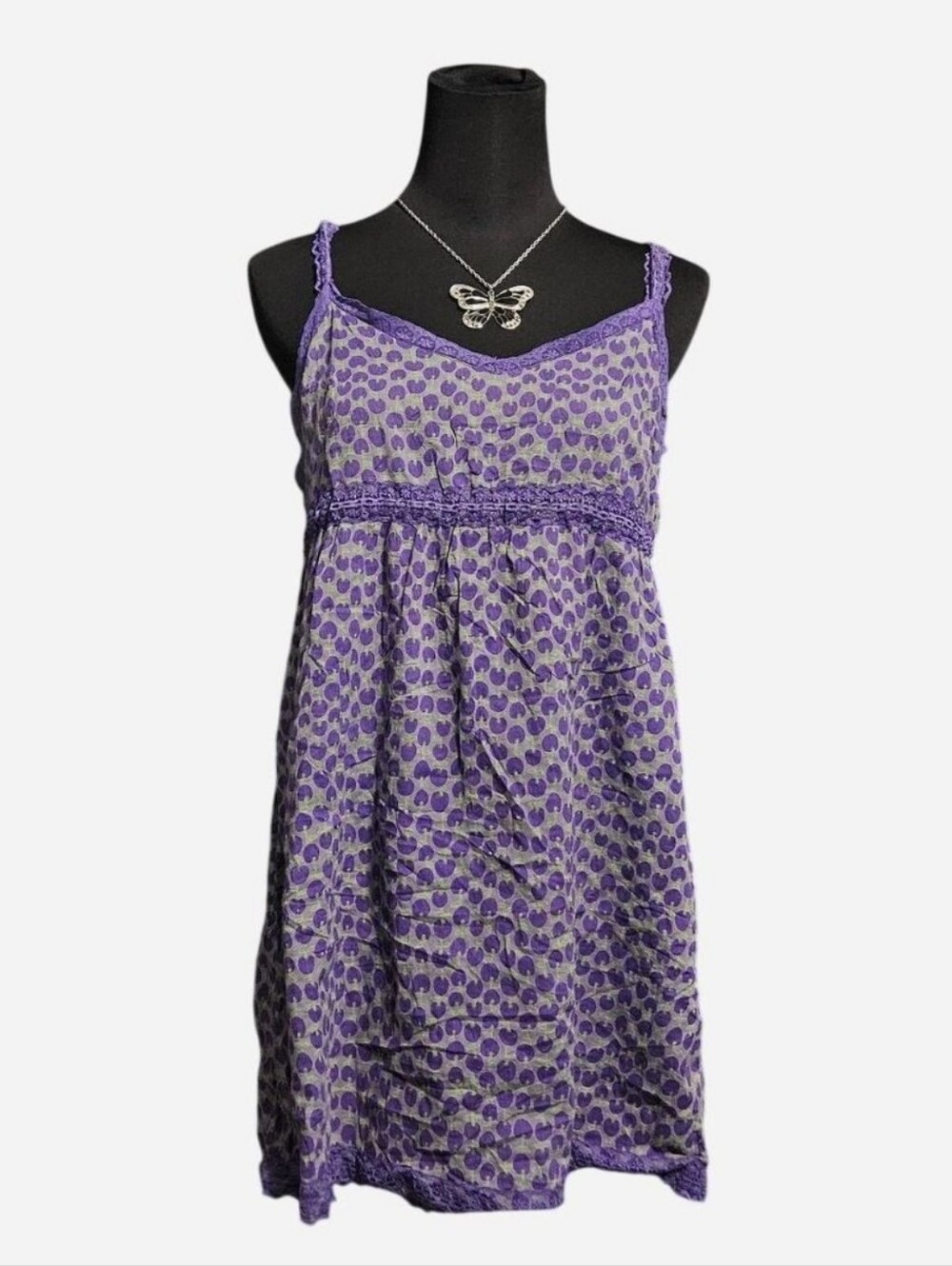 Vintage Y2K Seduction Purple Plum Fruit Tank Top Dress Size Large